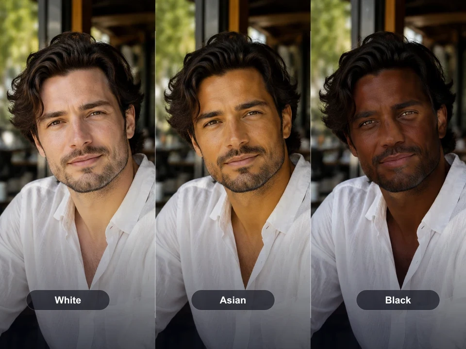 Lifestyle portrait skin tone variants
